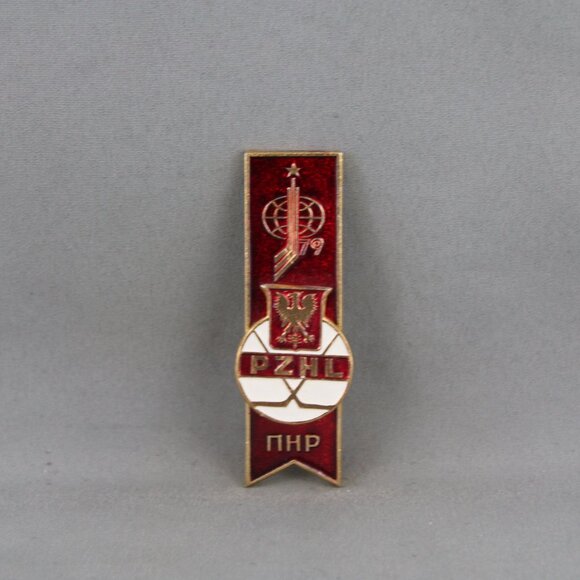 1979 World Hockey Championships Pin - Team Poland - Stamped Stacked Pin - Picture 1 of 3